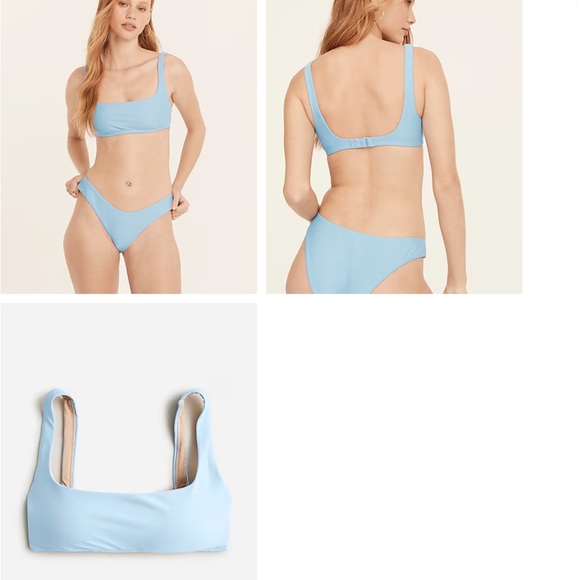 NWT J. Crew Squareneck Bikini Top Size XL Blue Mist - Picture 4 of 11